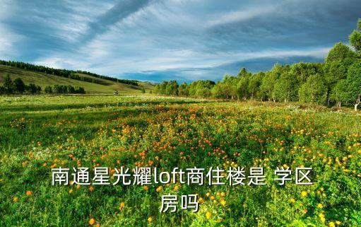  南通星光耀loft商住楼是 学区房吗