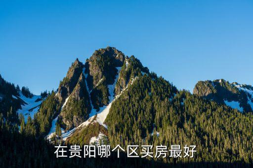 在贵阳哪个区买房最好