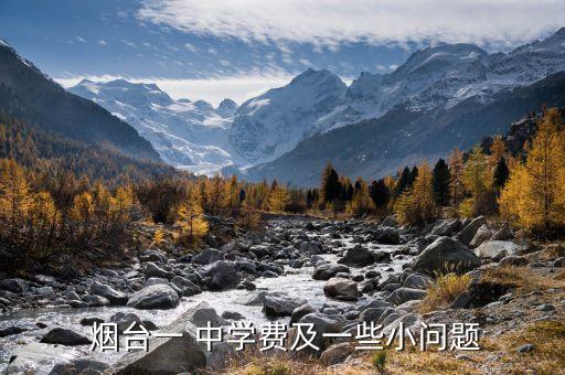  烟台一 中学费及一些小问题