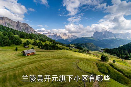  兰陵县开元旗下小区有哪些