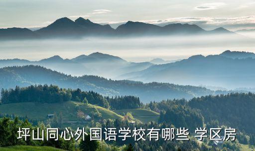 坪山同心外国语学校有哪些 学区房
