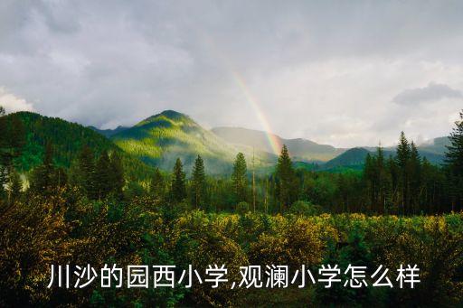  川沙的园西小学,观澜小学怎么样