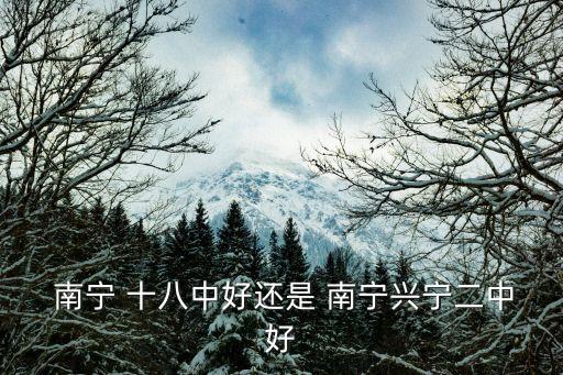  南宁 十八中好还是 南宁兴宁二中好