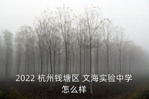 2022 杭州钱塘区 文海实验中学怎么样