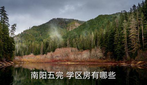 南阳五完 学区房有哪些