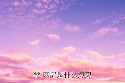学 区房是什么意思