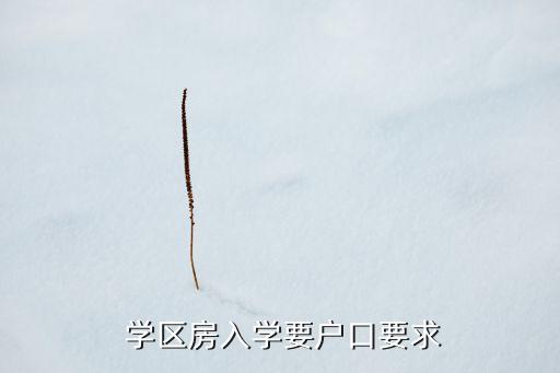  学区房入学要户口要求