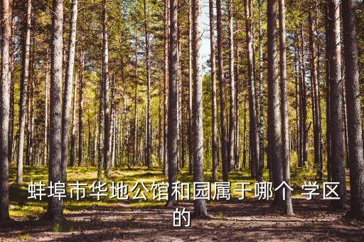  蚌埠市华地公馆和园属于哪个 学区的