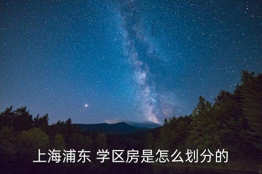 上海浦东 学区房是怎么划分的