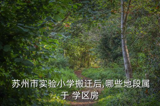  苏州市实验小学搬迁后,哪些地段属于 学区房