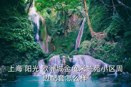 上海 阳光 欧洲城金色米兰苑小区周边配套怎么样