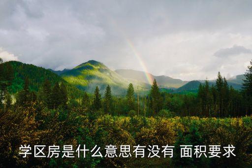  学区房是什么意思有没有 面积要求