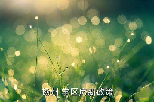  扬州 学区房新政策