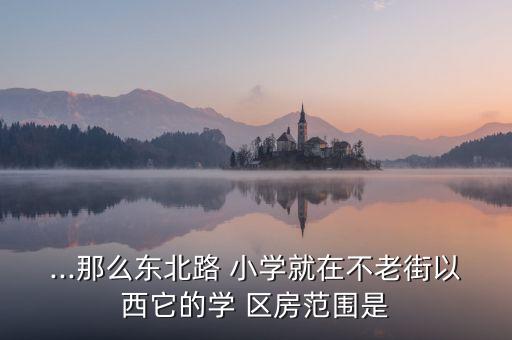 ...那么东北路 小学就在不老街以西它的学 区房范围是