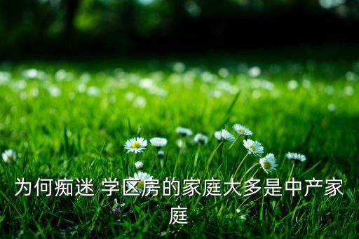 为何痴迷 学区房的家庭大多是中产家庭
