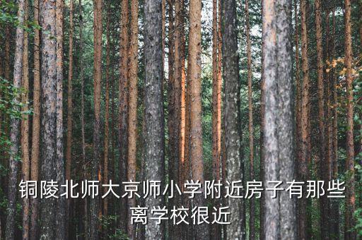  铜陵北师大京师小学附近房子有那些离学校很近