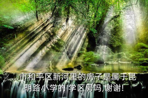 ...市和平区新河里的房子是属于昆明路小学的 学区房吗,谢谢!