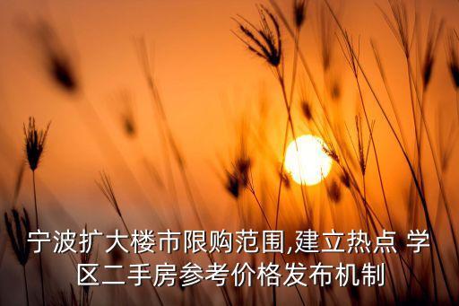 宁波扩大楼市限购范围,建立热点 学区二手房参考价格发布机制