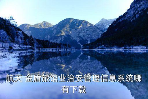 航天 金盾旅馆业治安管理信息系统哪有下载