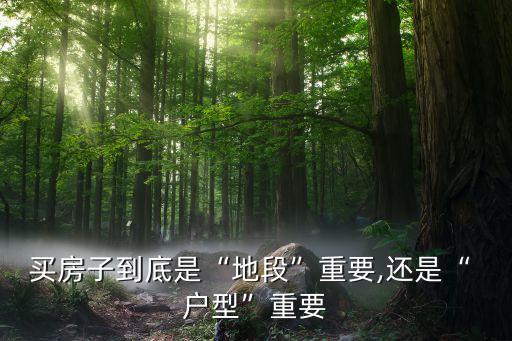 买房子到底是“地段”重要,还是“ 户型”重要
