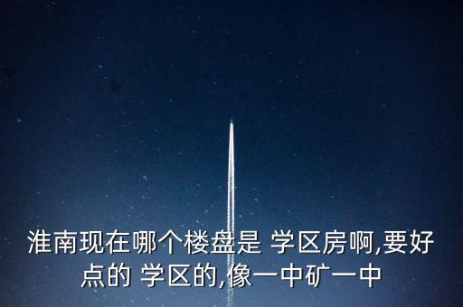 淮南现在哪个楼盘是 学区房啊,要好点的 学区的,像一中矿一中