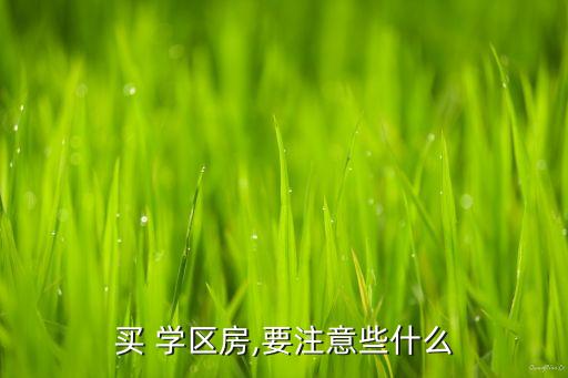 买 学区房,要注意些什么
