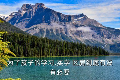 为了孩子的学习,买学 区房到底有没有必要