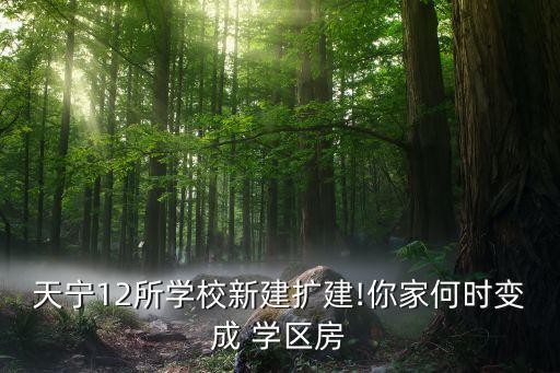 天宁12所学校新建扩建!你家何时变成 学区房