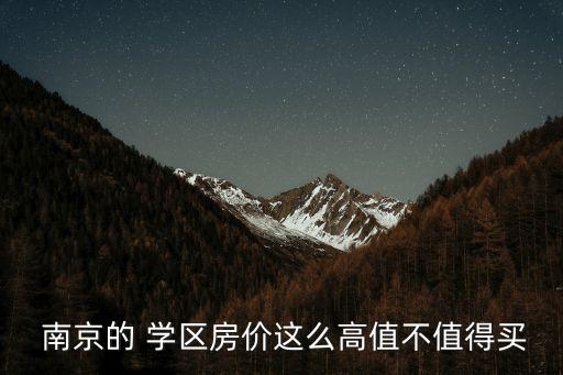  南京的 学区房价这么高值不值得买