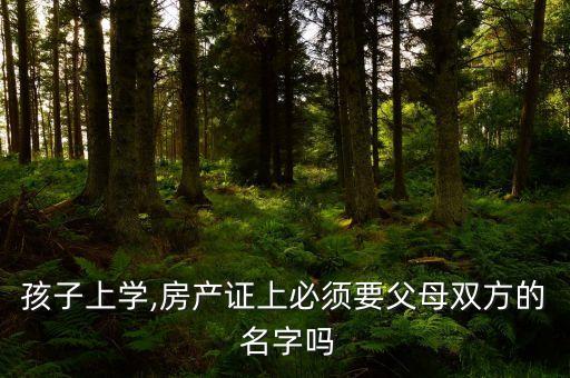 孩子上学,房产证上必须要父母双方的 名字吗
