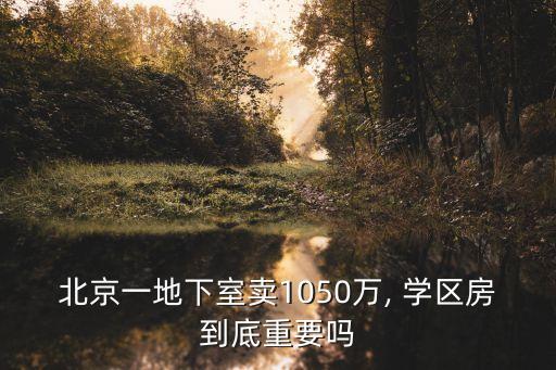 北京一地下室卖1050万, 学区房到底重要吗