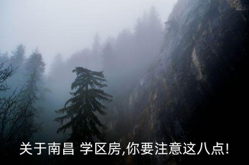 关于南昌 学区房,你要注意这八点!