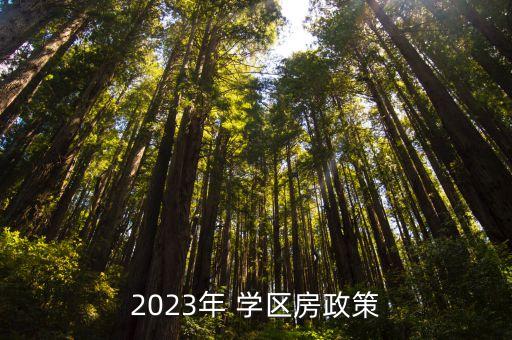 2023年 学区房政策