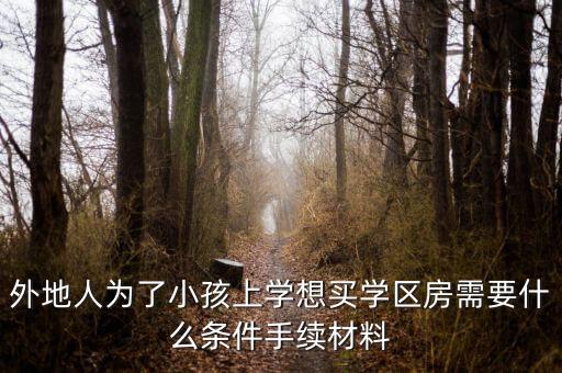 外地人为了小孩上学想买学区房需要什么条件手续材料