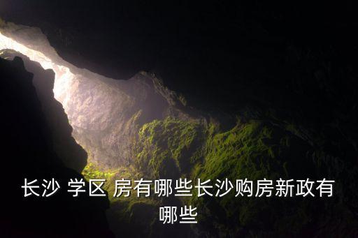 长沙 学区 房有哪些长沙购房新政有哪些
