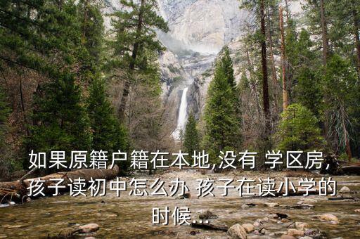 如果原籍户籍在本地,没有 学区房, 孩子读初中怎么办 孩子在读小学的时候...