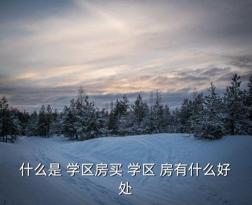 什么是 学区房买 学区 房有什么好处