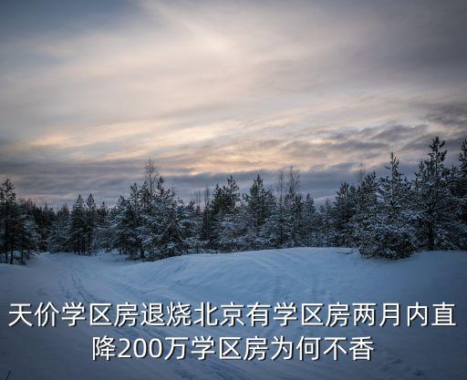 天价学区房退烧北京有学区房两月内直降200万学区房为何不香