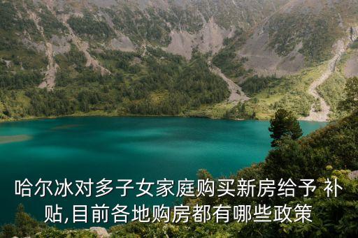 哈尔冰对多子女家庭购买新房给予 补贴,目前各地购房都有哪些政策