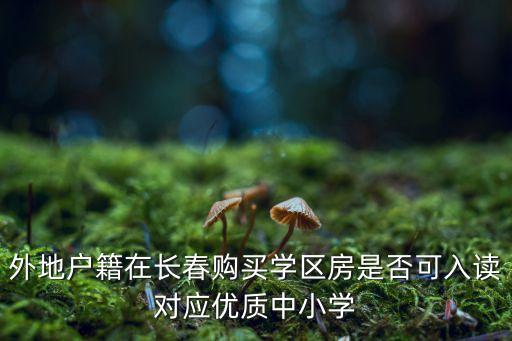 外地户籍在长春购买学区房是否可入读对应优质中小学