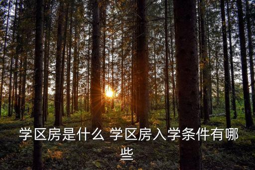  学区房是什么 学区房入学条件有哪些