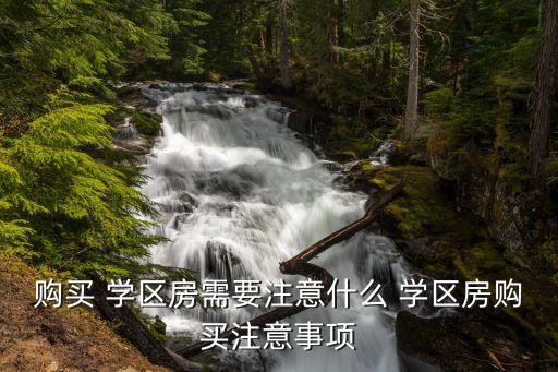 购买 学区房需要注意什么 学区房购买注意事项