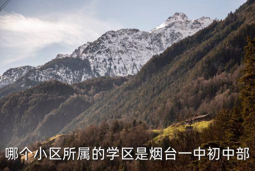 哪个小区所属的学区是烟台一中初中部