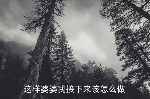 这样婆婆我接下来该怎么做