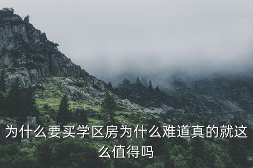为什么要买学区房为什么难道真的就这么值得吗