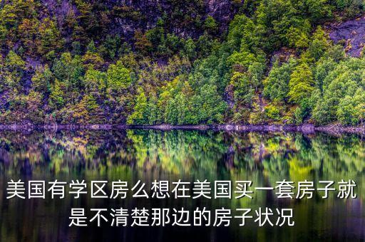 美国人发明的学区房叫什么，美国有学区房么想在美国买一套房子就是不清楚那边的房子状况