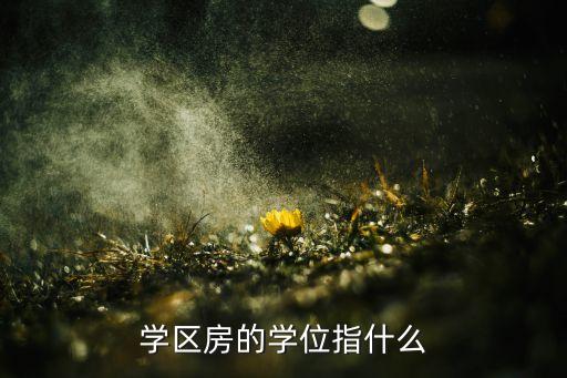 学区房的学位指什么