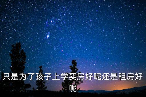 只是为了孩子上学买房好呢还是租房好呢