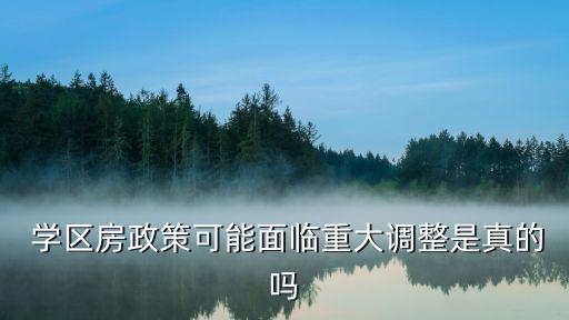  学区房政策可能面临重大调整是真的吗