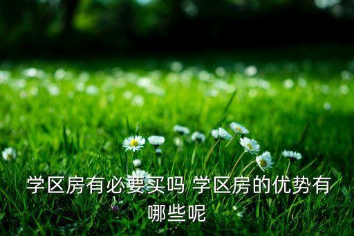 学区房有必要买吗 学区房的优势有哪些呢